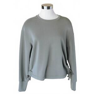 NEW KEREN HART women's soft oversized crew top in sage